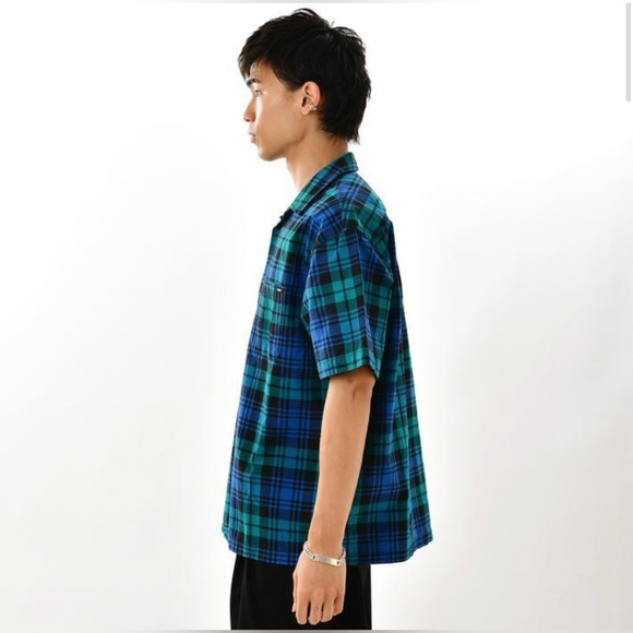 Vans 💯% cotton Anaheim Woven loose Fit Button Up Black/ Blue Size M, Size L - Picture 3 of 10